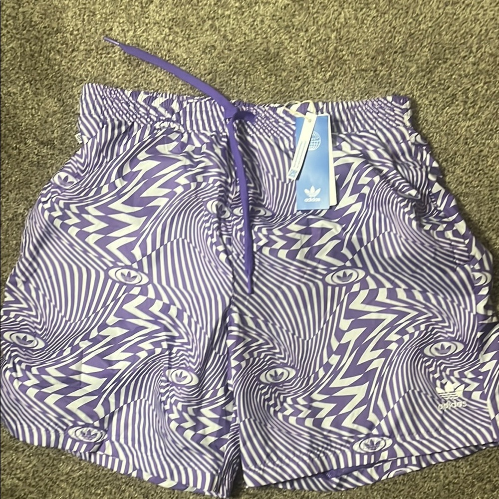 Adidas all over print shorts, size large